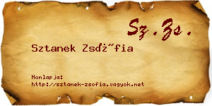Sztanek Zsófia névjegykártya