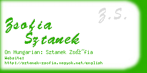 zsofia sztanek business card